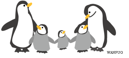 ペンギン親子のイラスト