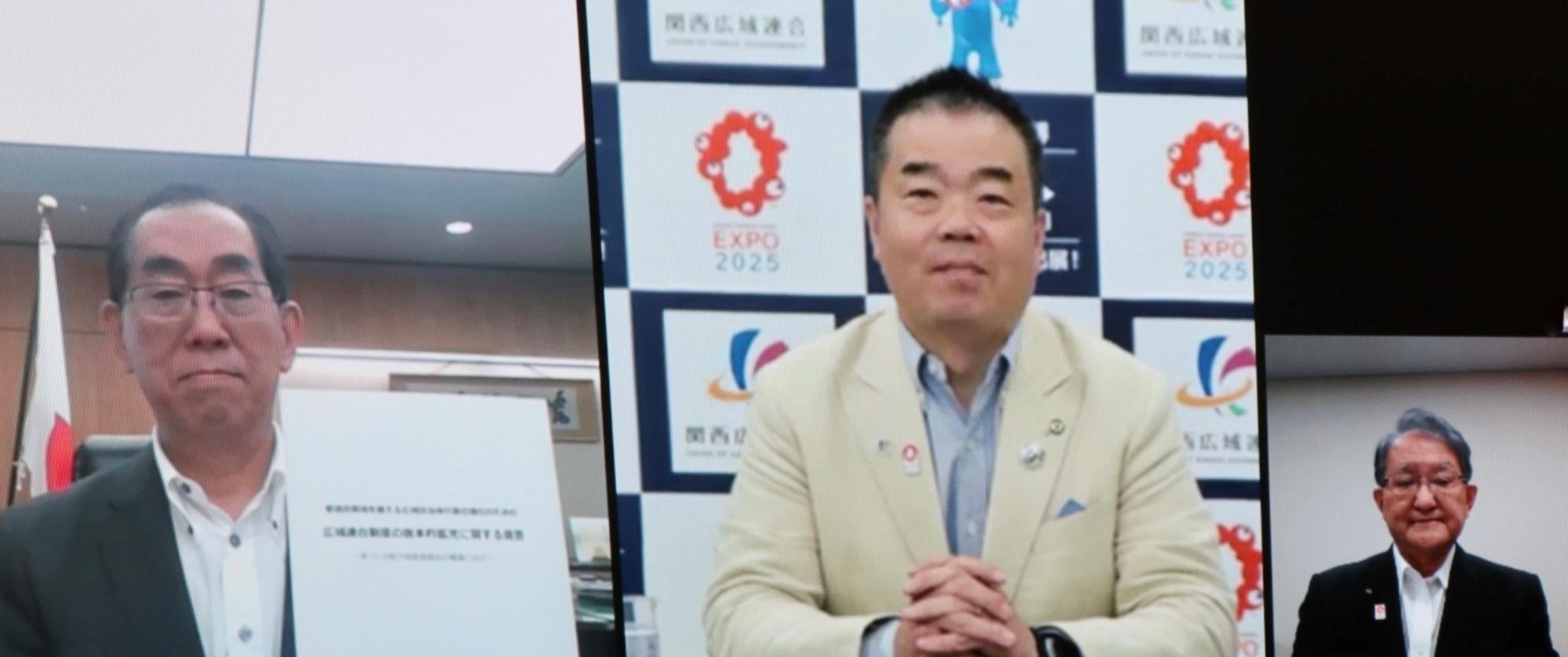 松本総務大臣への提言の様子