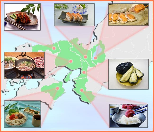 郷土料理地域の地図の画像