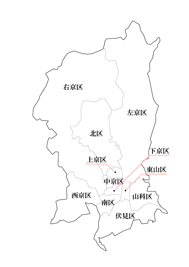 京都の地図の画像