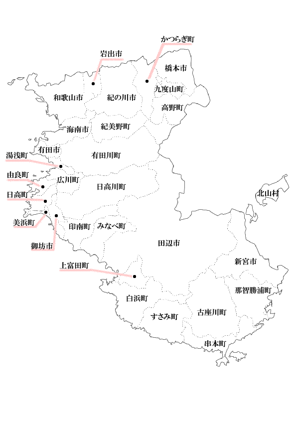 和歌山県の地図
