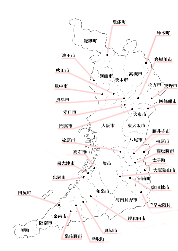 大阪府の地図の画像