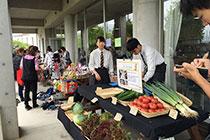 様々な野菜が並ぶフリーマーケットの様子の写真