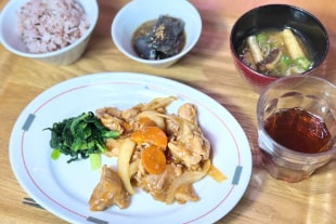 取材日のメニュー例 鶏生姜