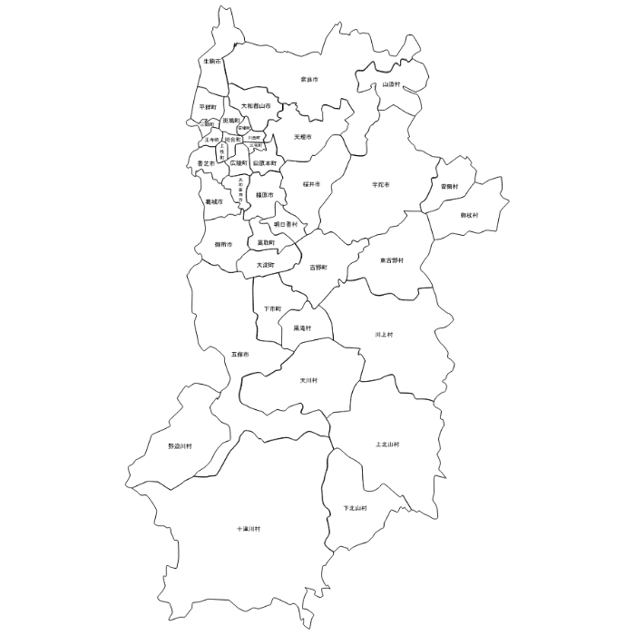 奈良県の地図